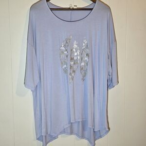 Est. 1946 Light Blue Size 22/24 Tshirt With Embellished Feathers